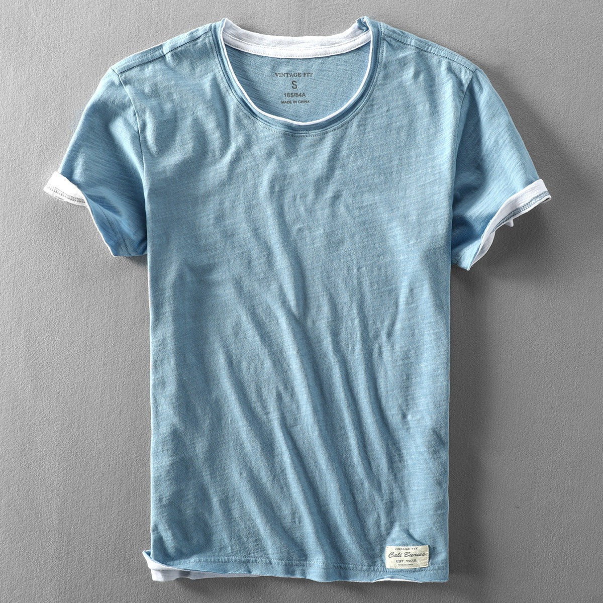 Men's Oversized Short Sleeve T Shirt with Contrast Trim