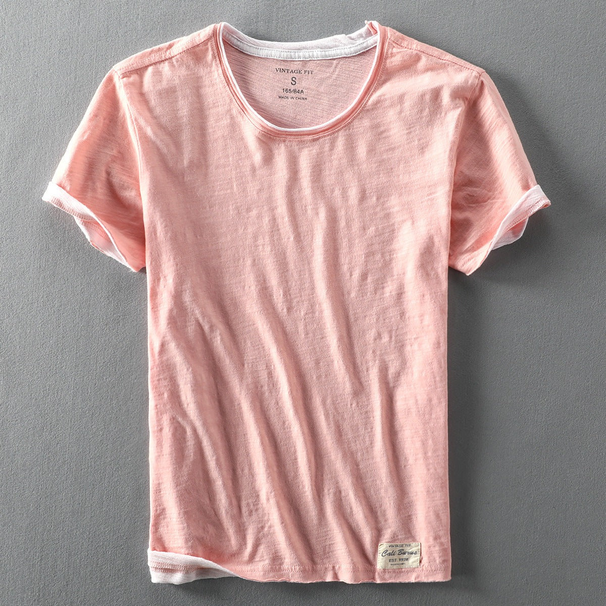 Men's Oversized Short Sleeve T Shirt with Contrast Trim