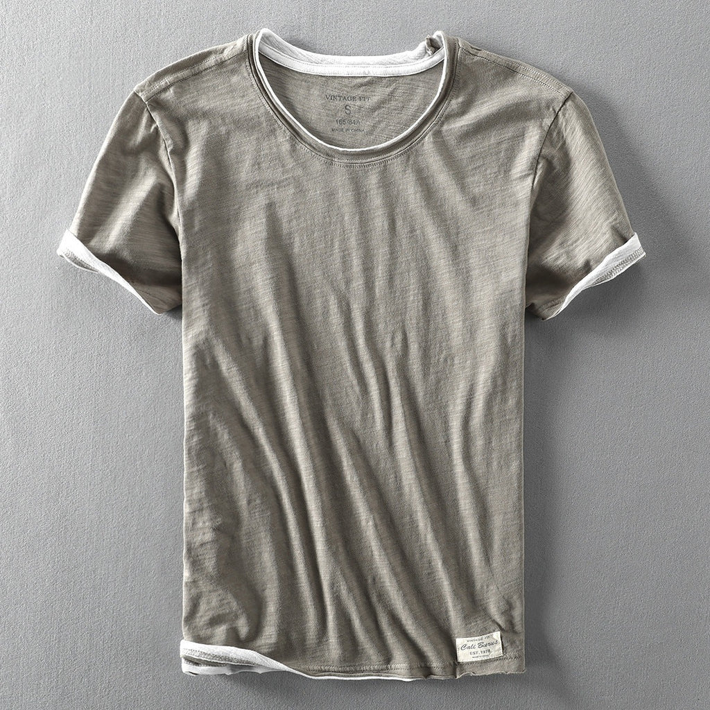 Men's Oversized Short Sleeve T Shirt with Contrast Trim