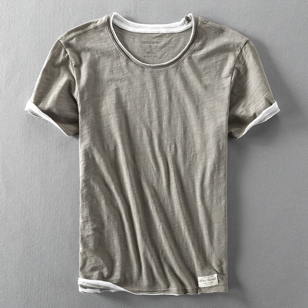 Men's Oversized Short Sleeve T Shirt with Contrast Trim