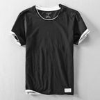 Men's Oversized Short Sleeve T Shirt with Contrast Trim