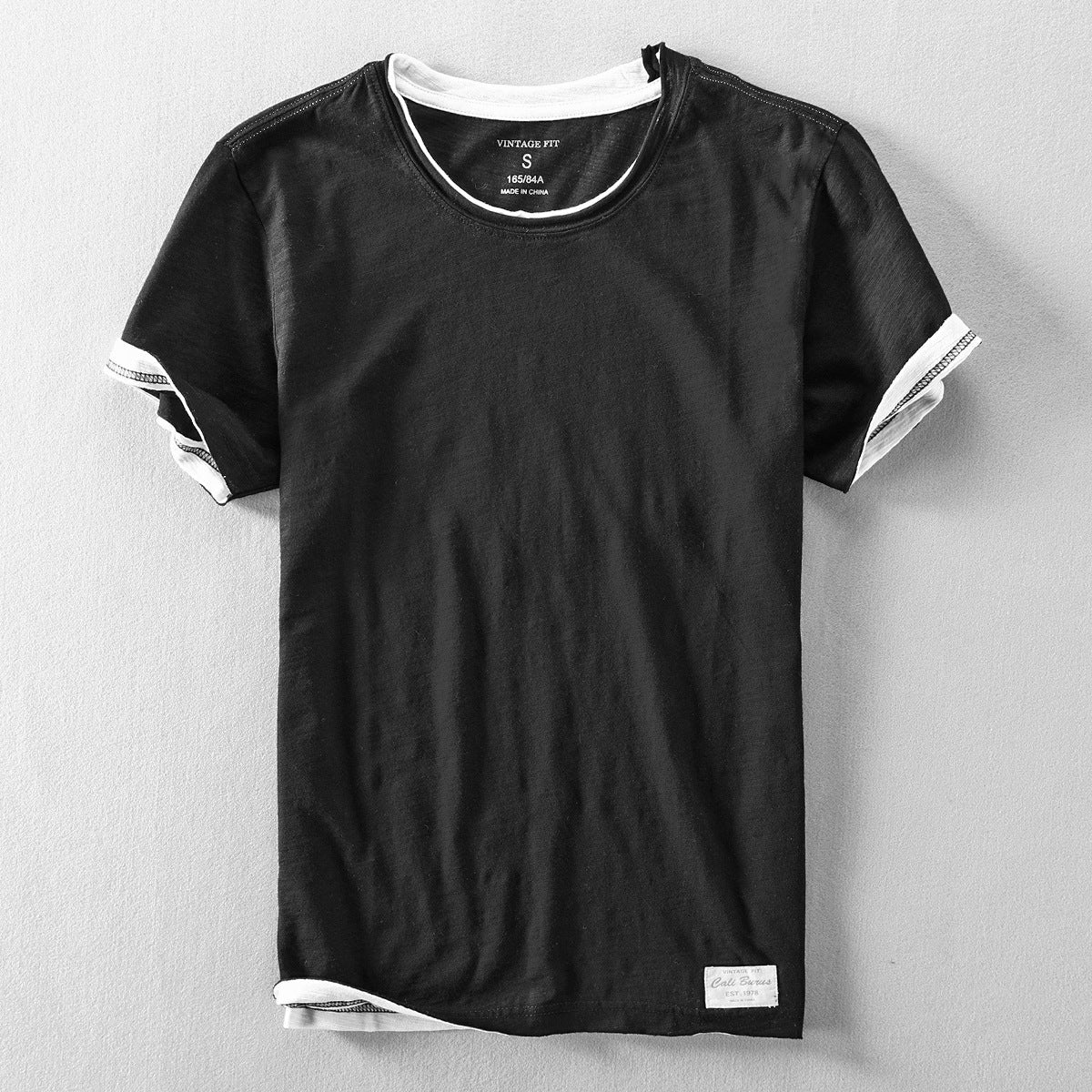 Men's Oversized Short Sleeve T Shirt with Contrast Trim