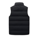 Men's Padded Gilet with Stand Collar and Zip Pockets