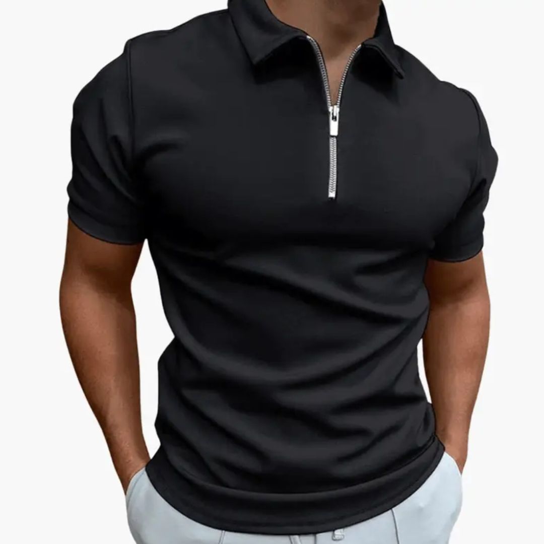 Men's Polo Shirt with Quarter Zip