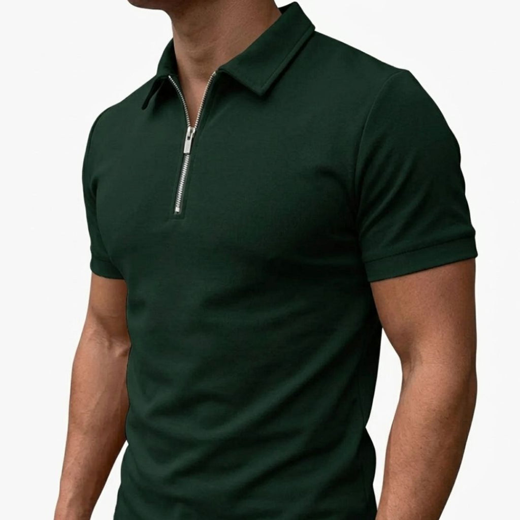 Men's Polo Shirt with Quarter Zip