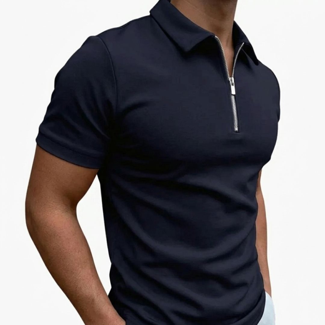 Men's Polo Shirt with Quarter Zip
