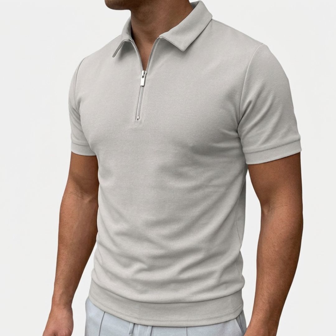 Men's Polo Shirt with Quarter Zip