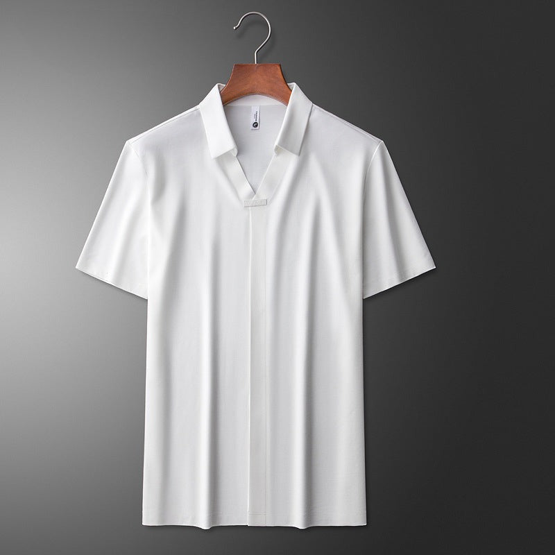 Men's Polo Short Sleeve Shirt with V-Neck