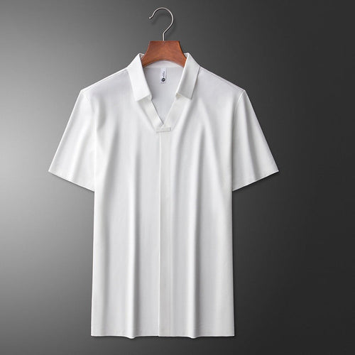 Men's Polo Short Sleeve Shirt with V-Neck