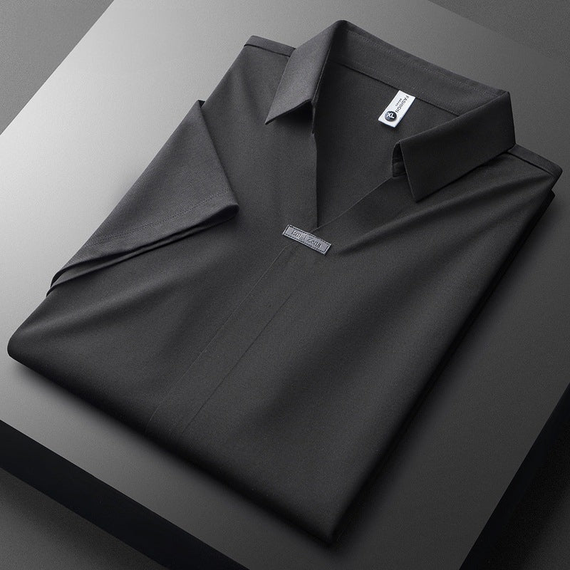 Men's Polo Short Sleeve Shirt with V-Neck