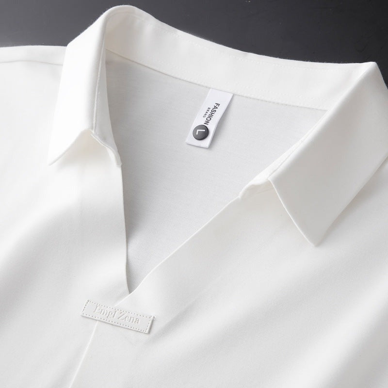 Men's Polo Short Sleeve Shirt with V-Neck