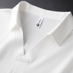 Men's Polo Short Sleeve Shirt with V-Neck