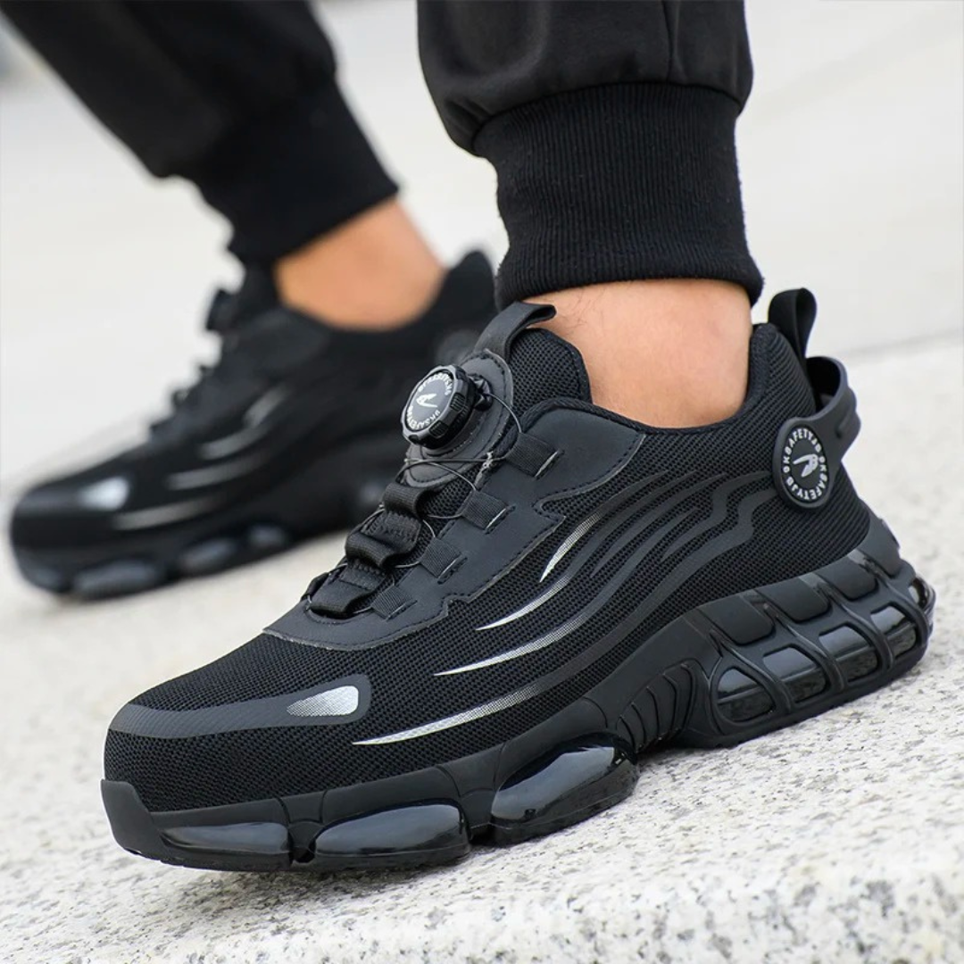Men's Safety Work Sneakers with Rotary Dial Closure and Reinforced Toe Cap