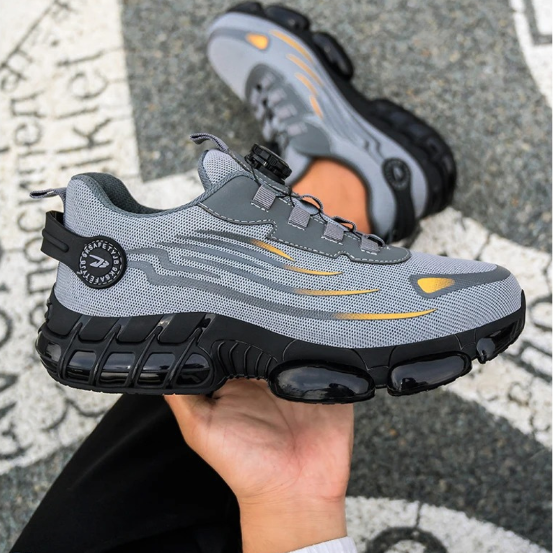 Men's Safety Work Sneakers with Rotary Dial Closure and Reinforced Toe Cap