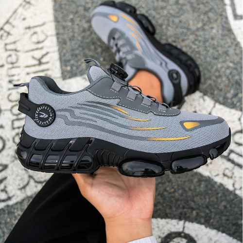 Men's Safety Work Sneakers with Rotary Dial Closure and Reinforced Toe Cap