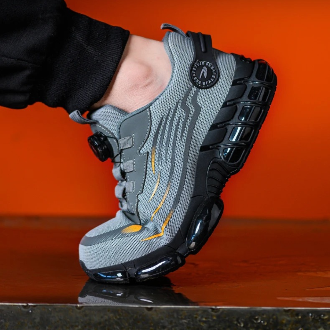 Men's Safety Work Sneakers with Rotary Dial Closure and Reinforced Toe Cap