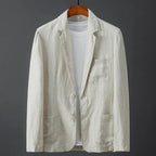Men's Single-Breasted Blazer with Notch Lapel and Two-Button Front