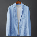 Men's Single-Breasted Blazer with Notch Lapel and Two-Button Front