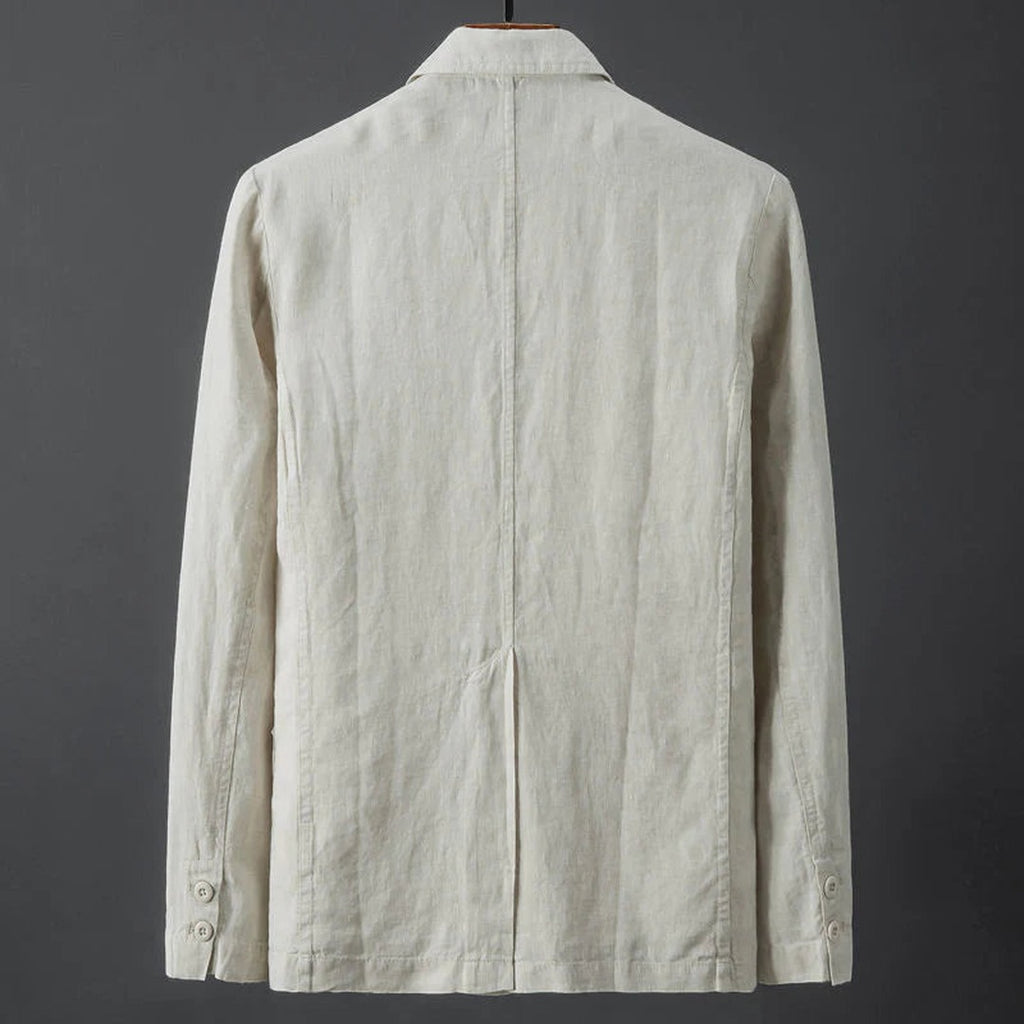 Men's Single-Breasted Blazer with Notch Lapel and Two-Button Front