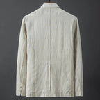 Men's Single-Breasted Blazer with Notch Lapel and Two-Button Front