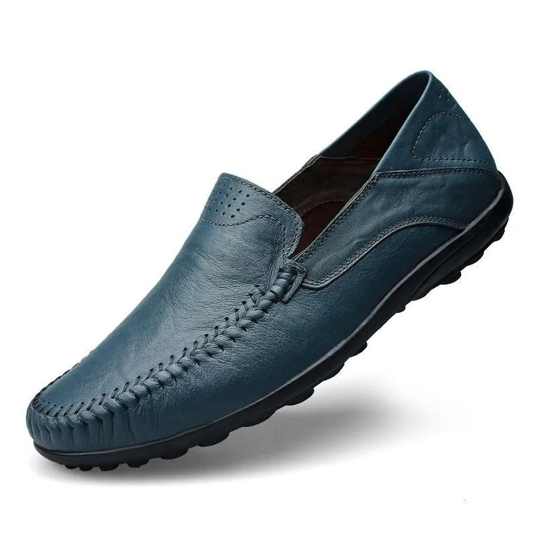 Men's Slip-On Loafer with Whipstitch Midsole Detail and Perforated Heel Panel