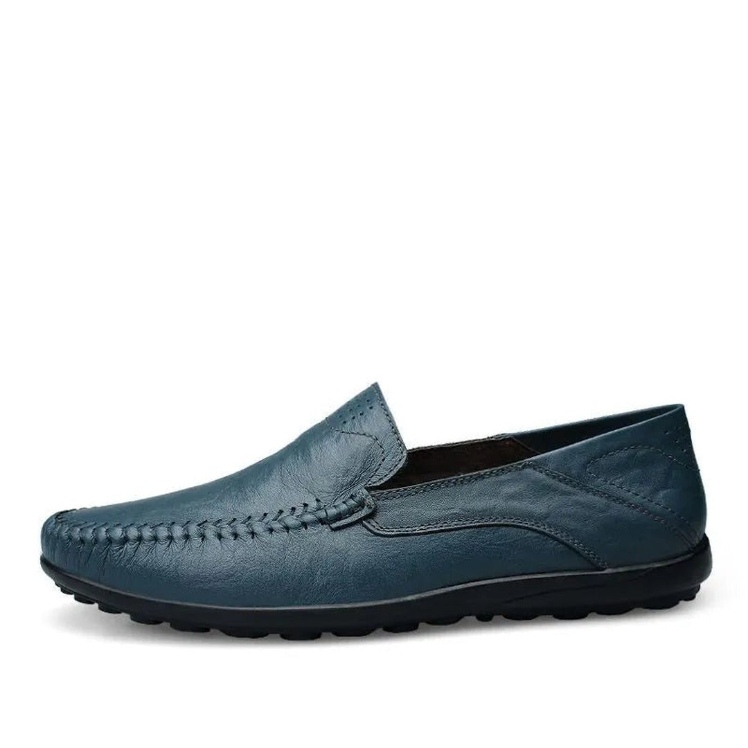 Men's Slip-On Loafer with Whipstitch Midsole Detail and Perforated Heel Panel