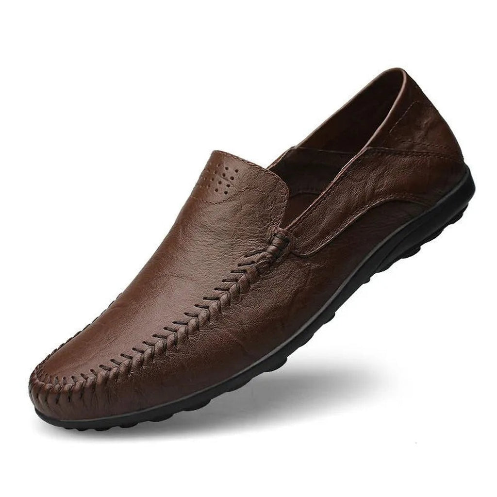 Men's Slip-On Loafer with Whipstitch Midsole Detail and Perforated Heel Panel