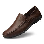 Men's Slip-On Loafer with Whipstitch Midsole Detail and Perforated Heel Panel