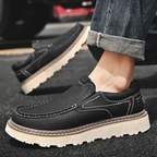 Men's Slip-On Loafers with Contrast Topstitching and Lug Outsole