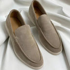 Men's Slip-On Loafers with Moc Stitch and White Sole