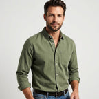 Men's Summer Long Sleeve Shirt with Button Front