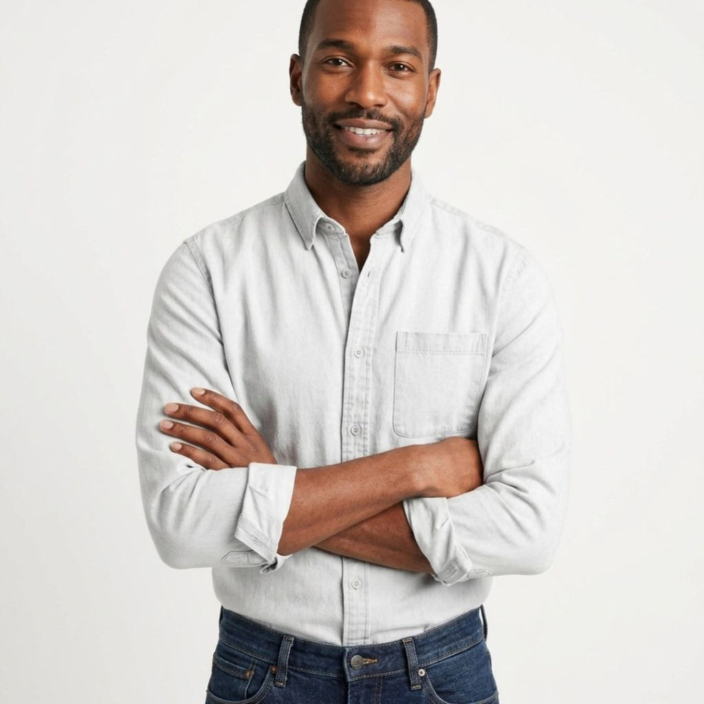 Men's Summer Long Sleeve Shirt with Button Front