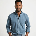 Men's Summer Long Sleeve Shirt with Button Front