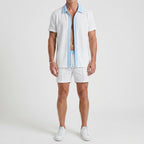 Men's Summer Short Set with Button-Up Shirt