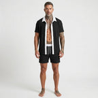 Men's Summer Short Set with Button-Up Shirt