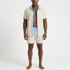 Men's Summer Short Set with Button-Up Shirt