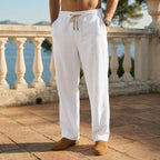 Men's Summer Wide Leg Trousers with Drawstring Waist