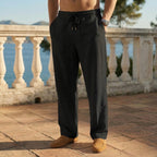 Men's Summer Wide Leg Trousers with Drawstring Waist
