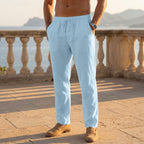 Men's Summer Wide Leg Trousers with Drawstring Waist