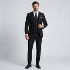 Men's Three Piece Formal Suit Set with Jacket and Waistcoat