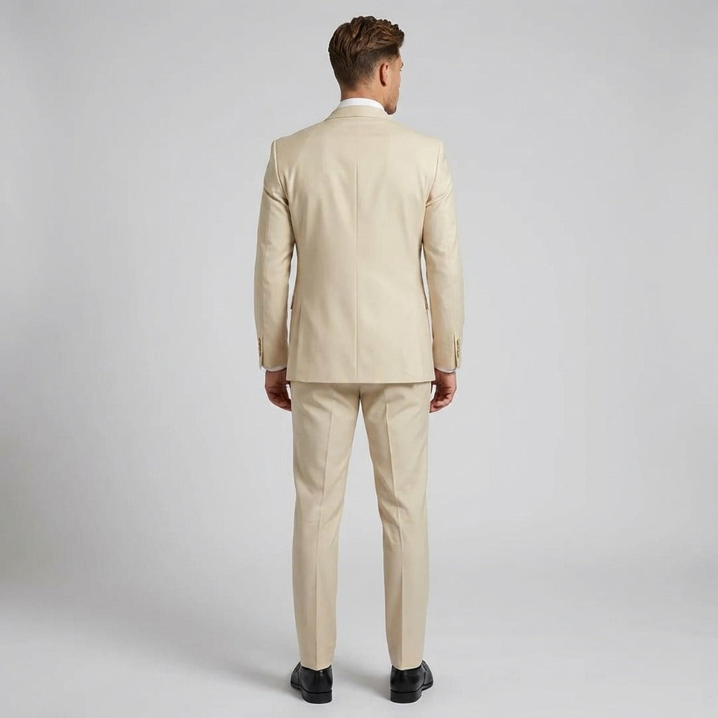 Men's Three Piece Formal Suit Set with Jacket and Waistcoat