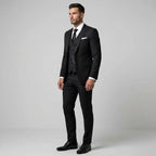 Men's Three Piece Formal Suit Set with Jacket and Waistcoat