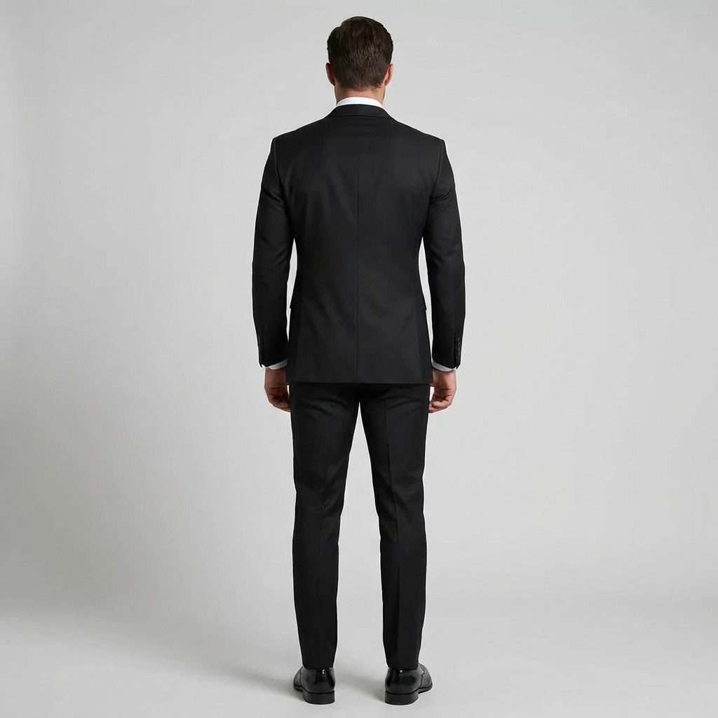 Men's Three Piece Formal Suit Set with Jacket and Waistcoat