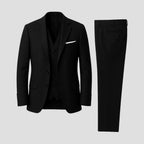 Men's Three Piece Formal Suit Set with Jacket and Waistcoat
