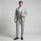 Men's Three Piece Formal Suit Set with Jacket and Waistcoat