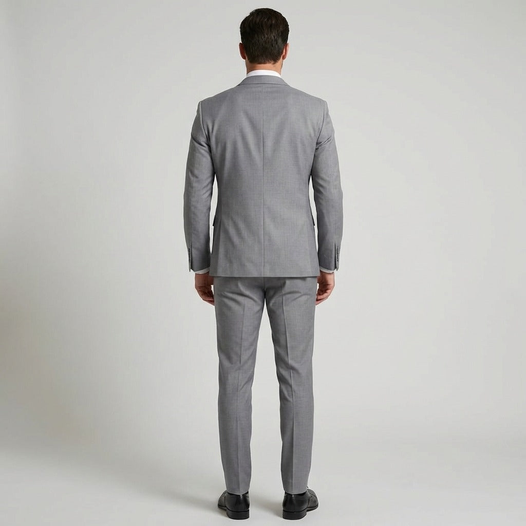 Men's Three Piece Formal Suit Set with Jacket and Waistcoat