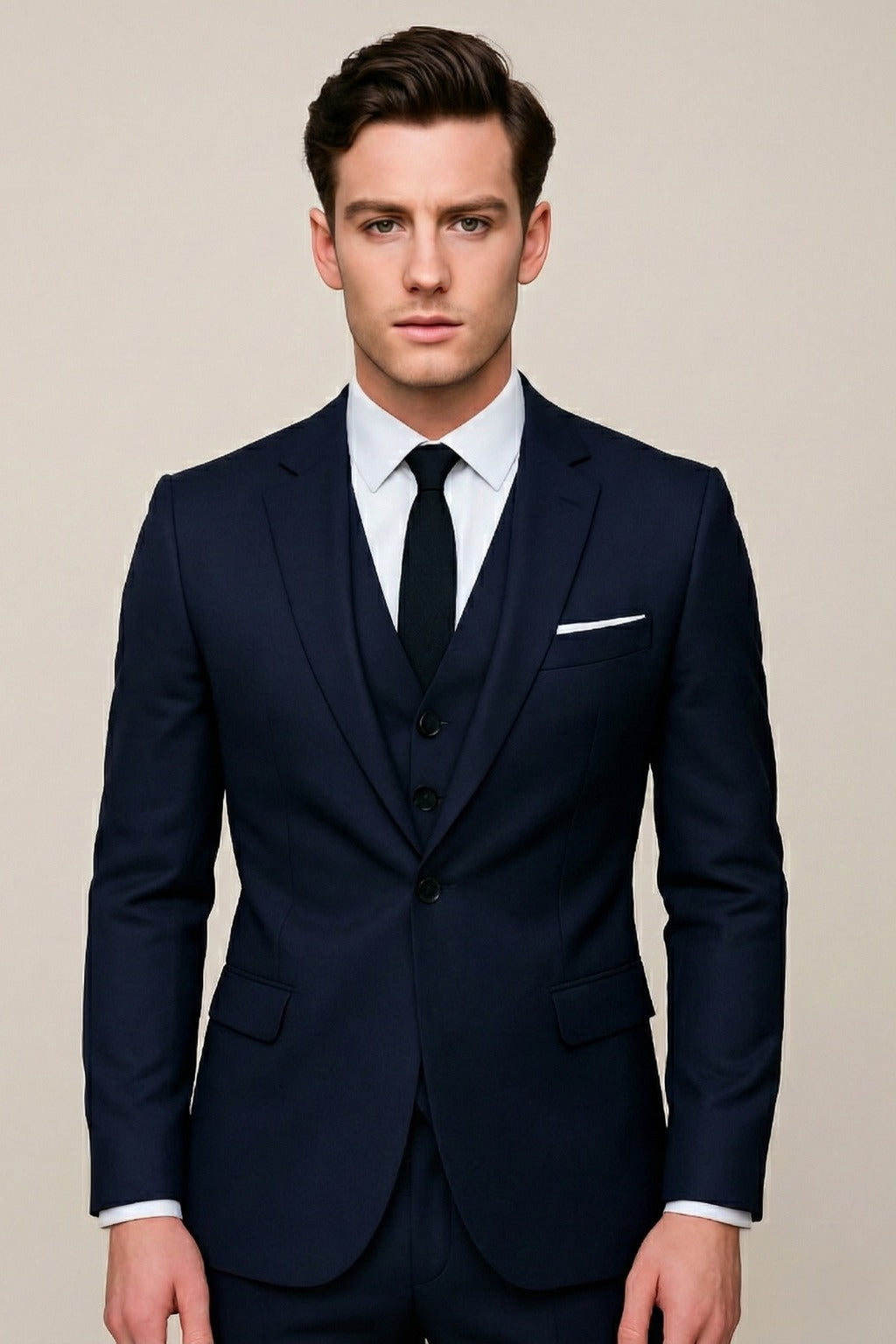 Men's Three Piece Formal Suit Set with Notch Lapel