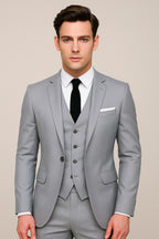 Men's Three Piece Formal Suit Set with Notch Lapel