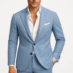 Men's Two Piece Formal Suit Set with Notch Lapel Blazer and Trousers