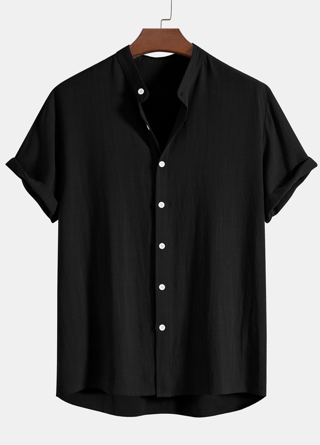 Men's Two Piece Set with Short Sleeve Shirt and Drawstring Trousers